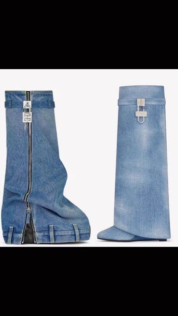 givenchy jean shark boots|givenchy denim shark boots.